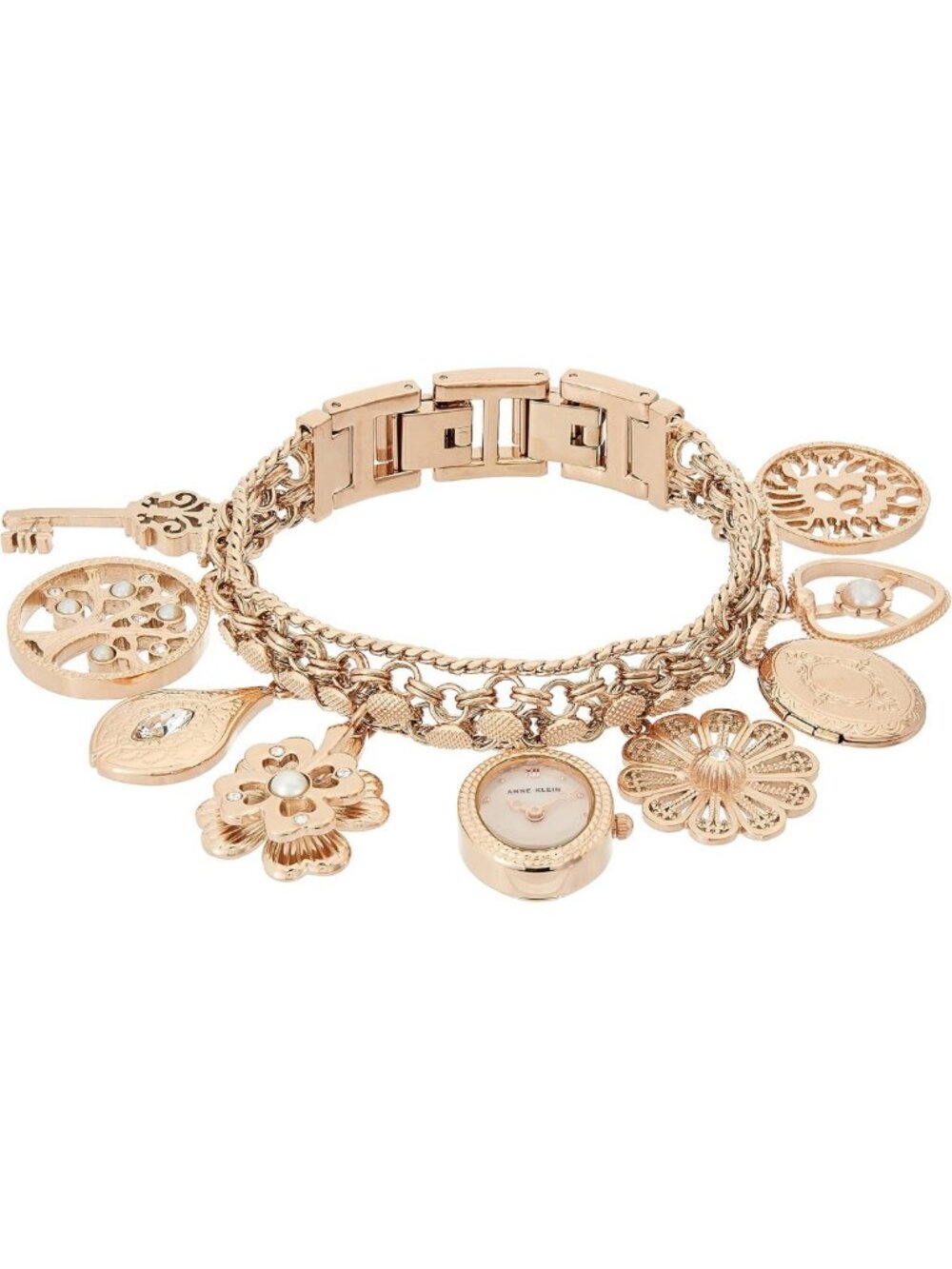 Elegant Crystal Accented Charm Bracelet Watch for Women - Stylish & Versatile